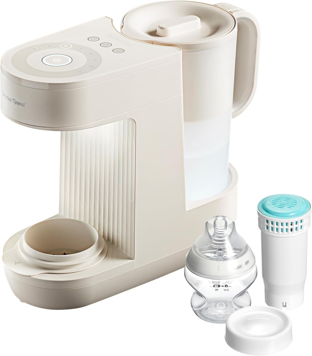 Tommee Tippee Perfect Prep Machine, Baby Bottle Formula Feed Maker with Antibacterial Water Filter, App Support, Day & Night Feed-Friendly Features, Chalk