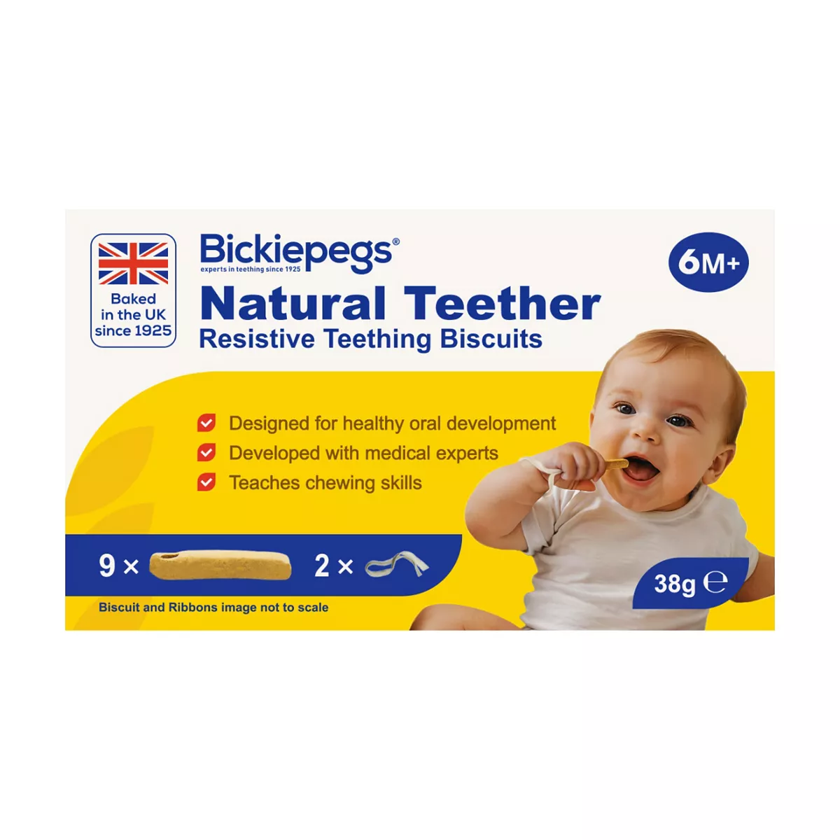 Bickiepegs Teething Biscuits For Babies 6 months Plus 38g