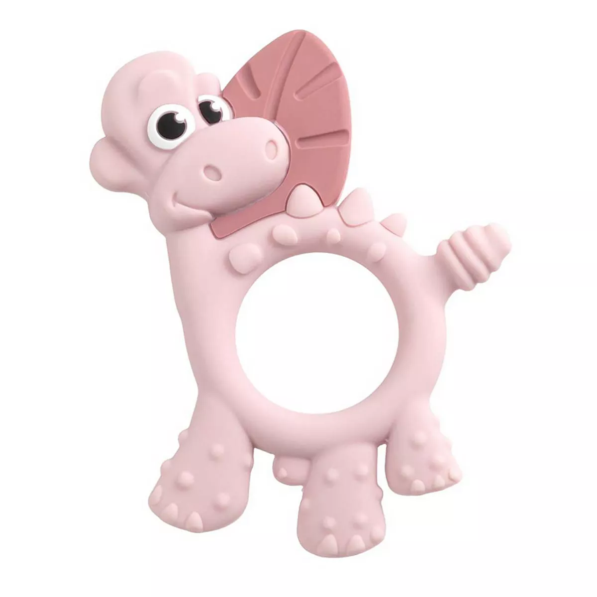 Bibado Sensory Teether - Dotty the Dinosaur - Blush