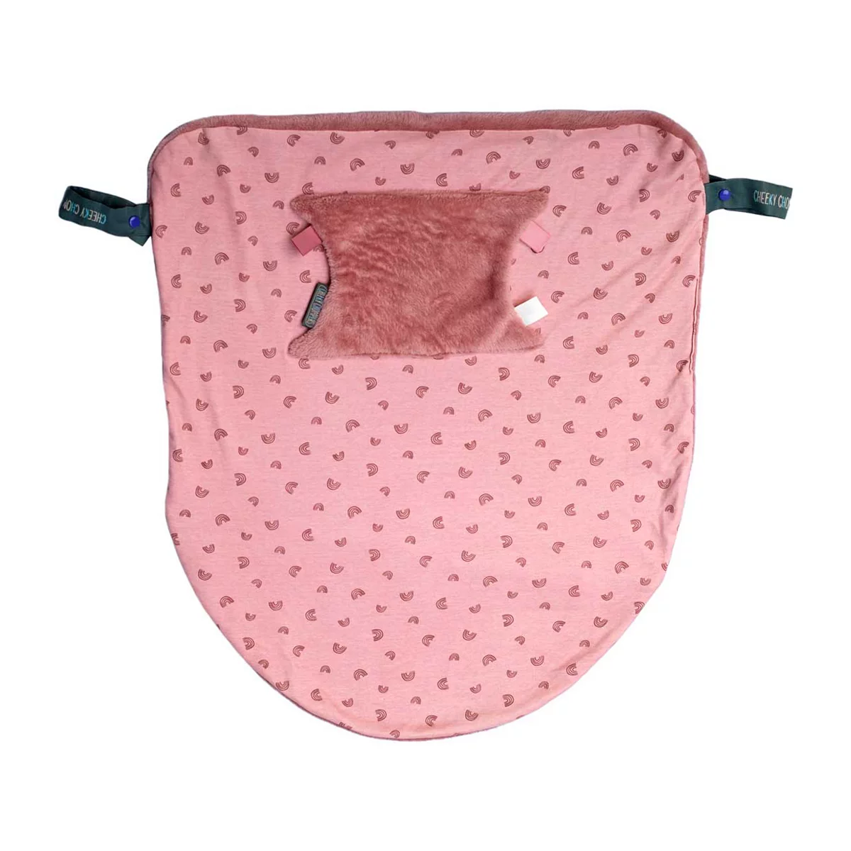 Cheeky Chompers Attachable Travel Blanket with Hand and Foot Pouch - Rainbow Rose