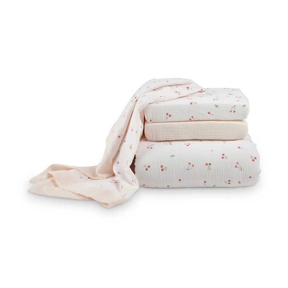 Cuddleco 4 Piece Cot Bedding Set Ditsy Cherry