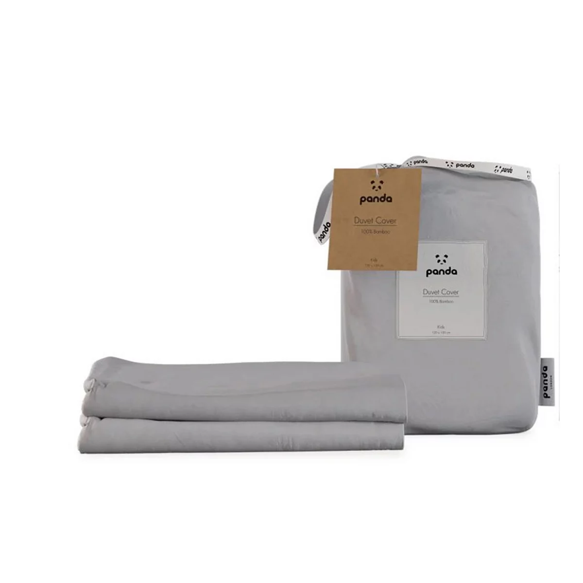 Panda Kids 100% Bamboo Duvet Cover Grey Single