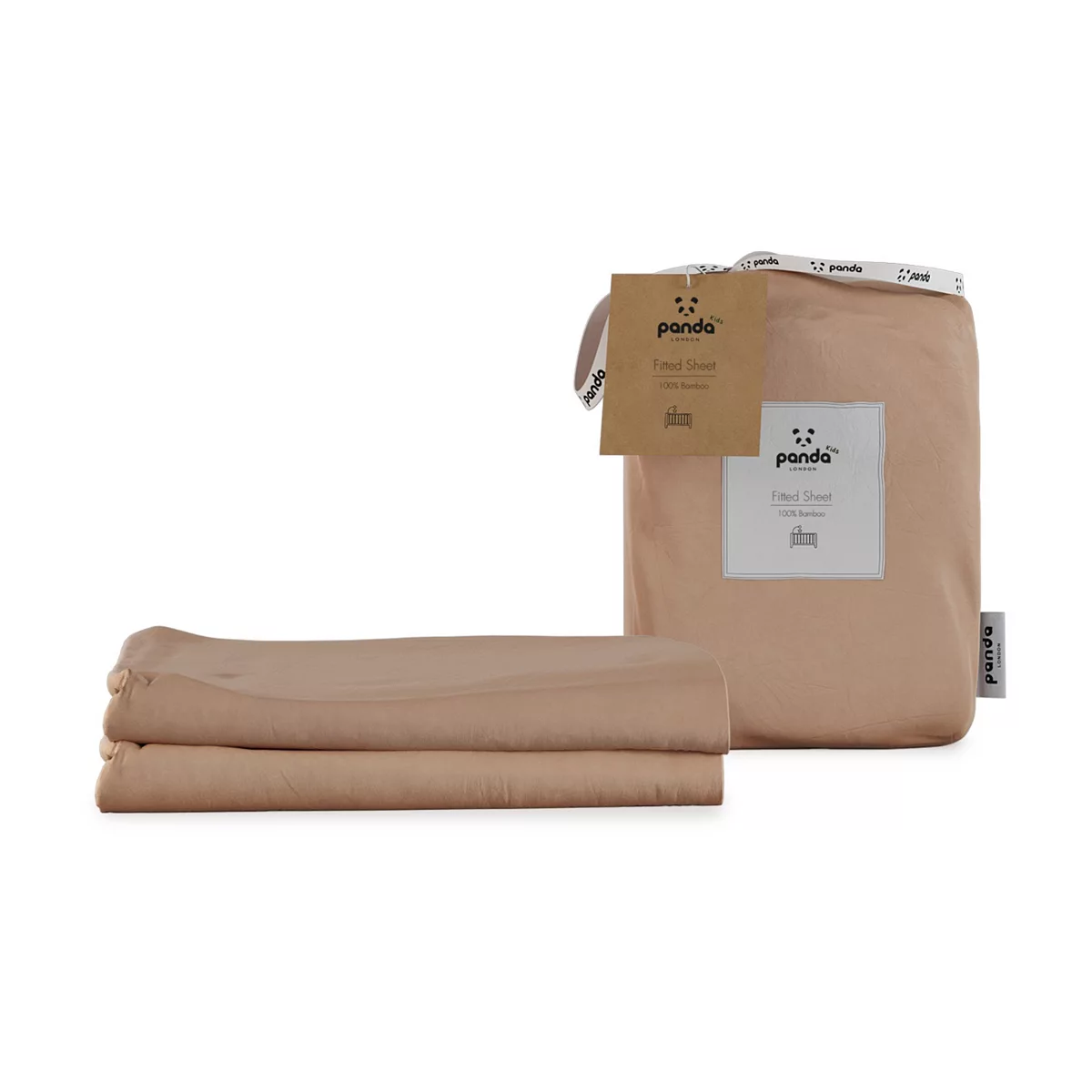 Panda Kids Bamboo Cot Fitted Sheet Vintage Pink 2 Pack