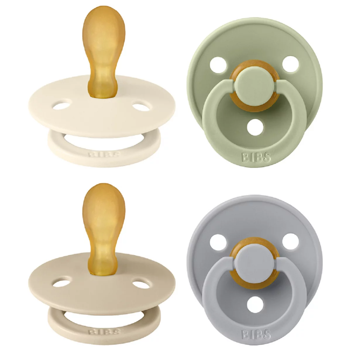 BIBS Baby Bottle Round Latex - 270 ml Ivory - 4 pack