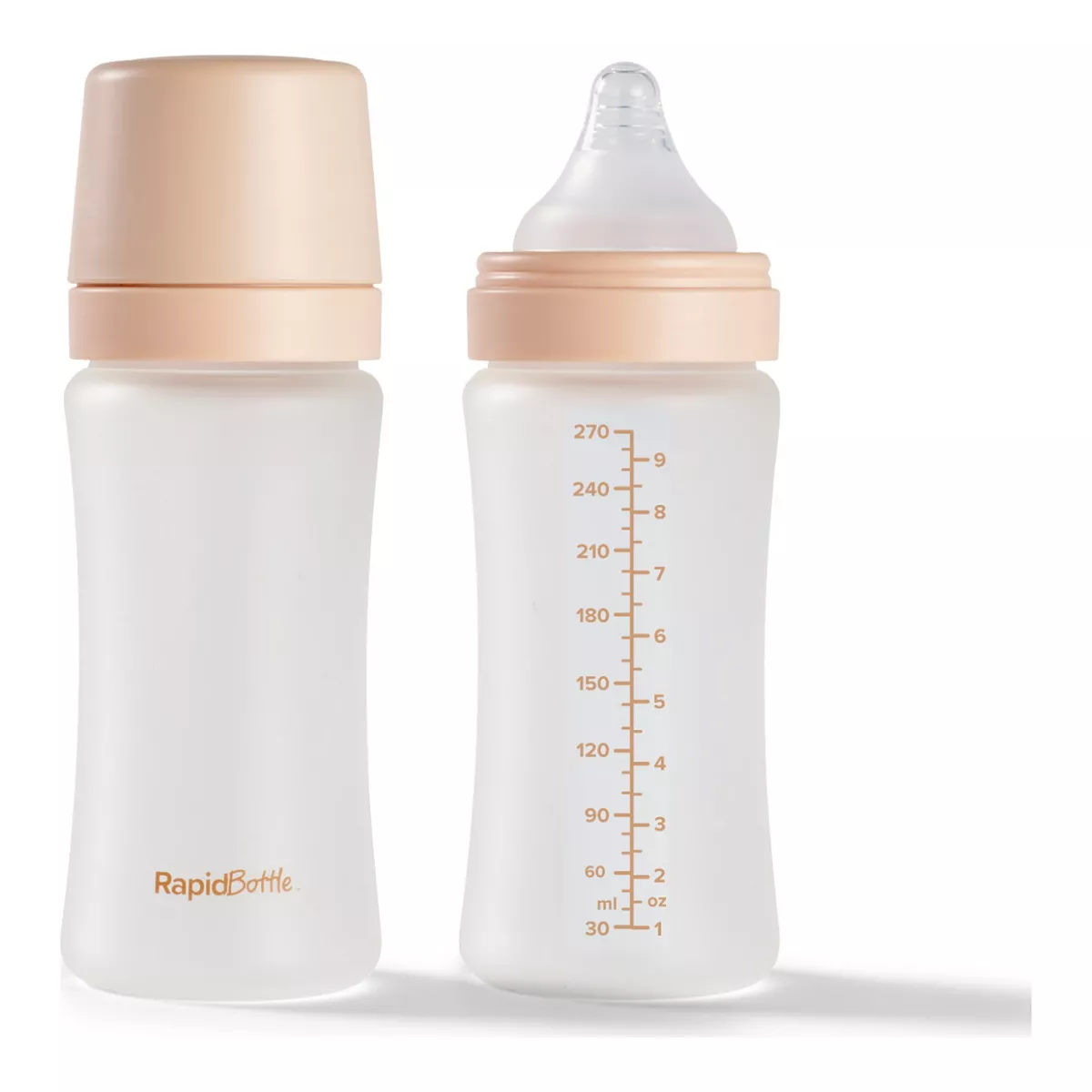 Nuby RapidBottle 2 Pack Silicone Coated Glass Bottles