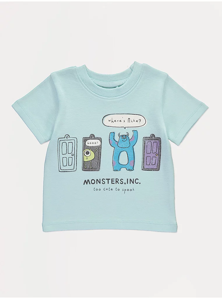 Disney Monsters Inc Light Blue Short Sleeve T-Shirt