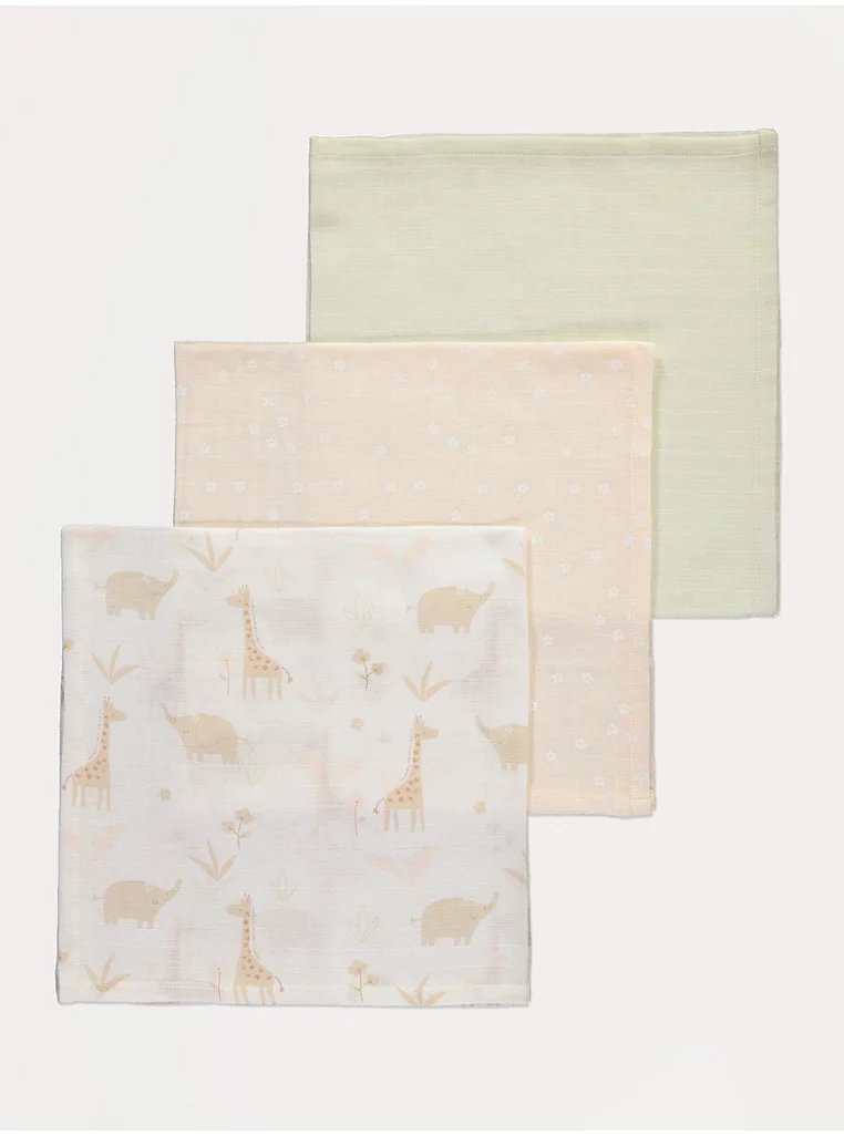 Pastel Safari Muslin Squares 3 Pack