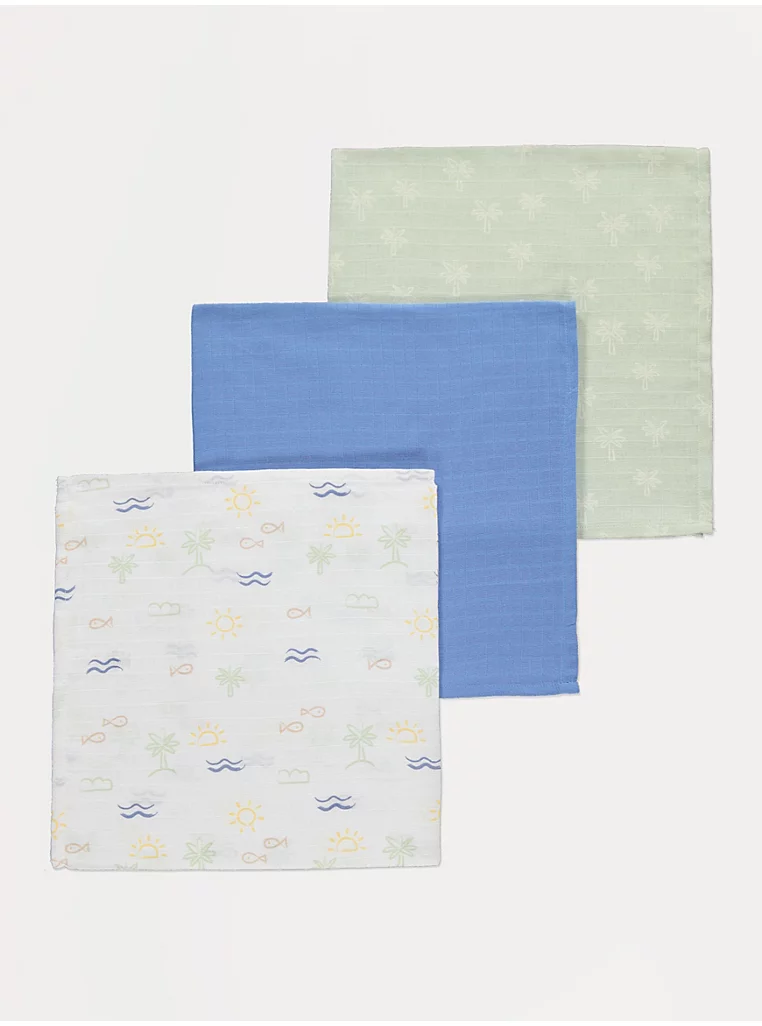 Palm Tree Muslin Squares 3 Pack