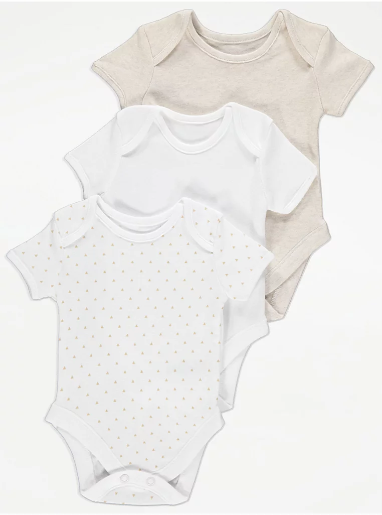 Neutral Short Sleeve Bodysuits 3 Pack