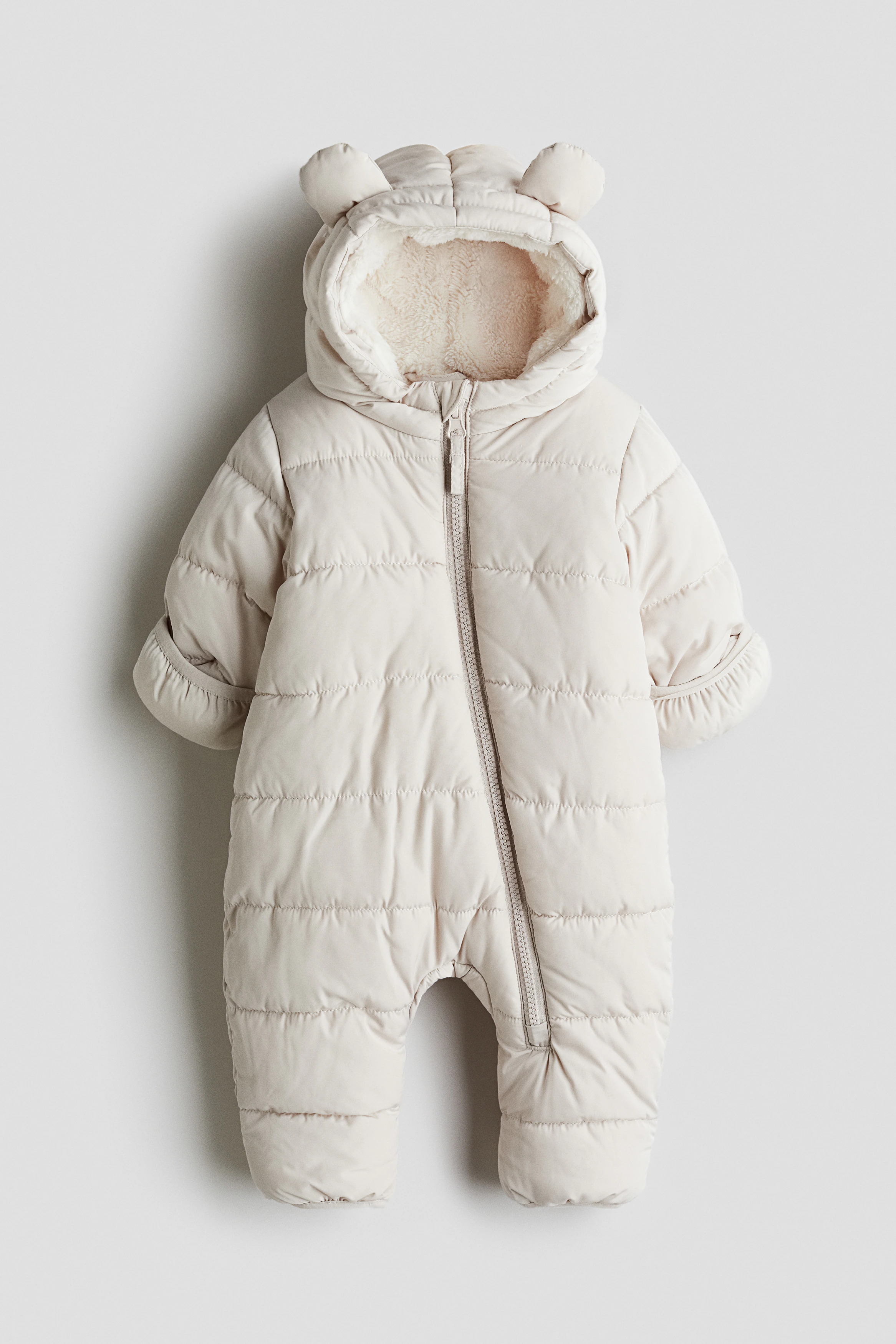 Pile-lined snowsuit — White
