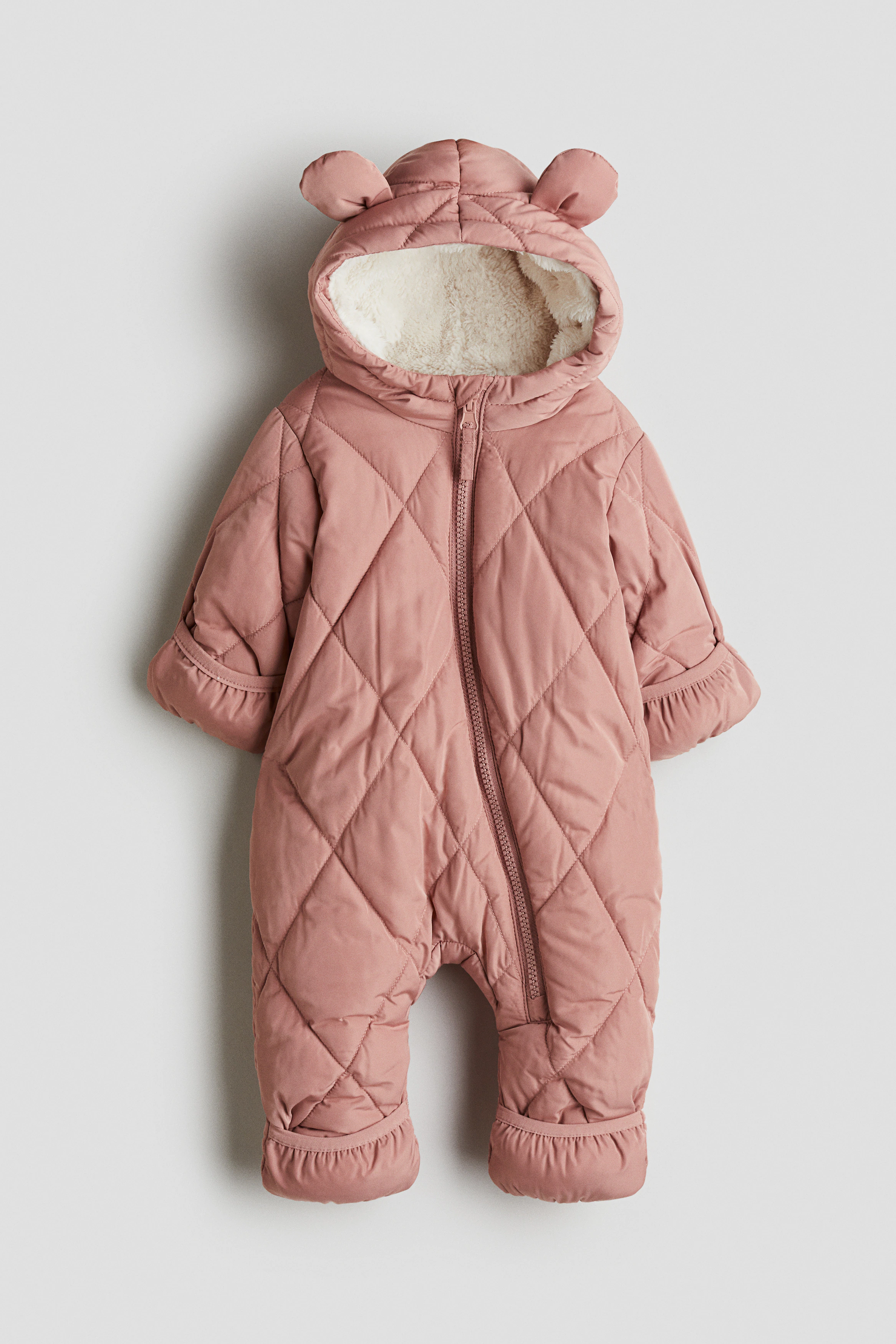Pile-lined snowsuit — Pink