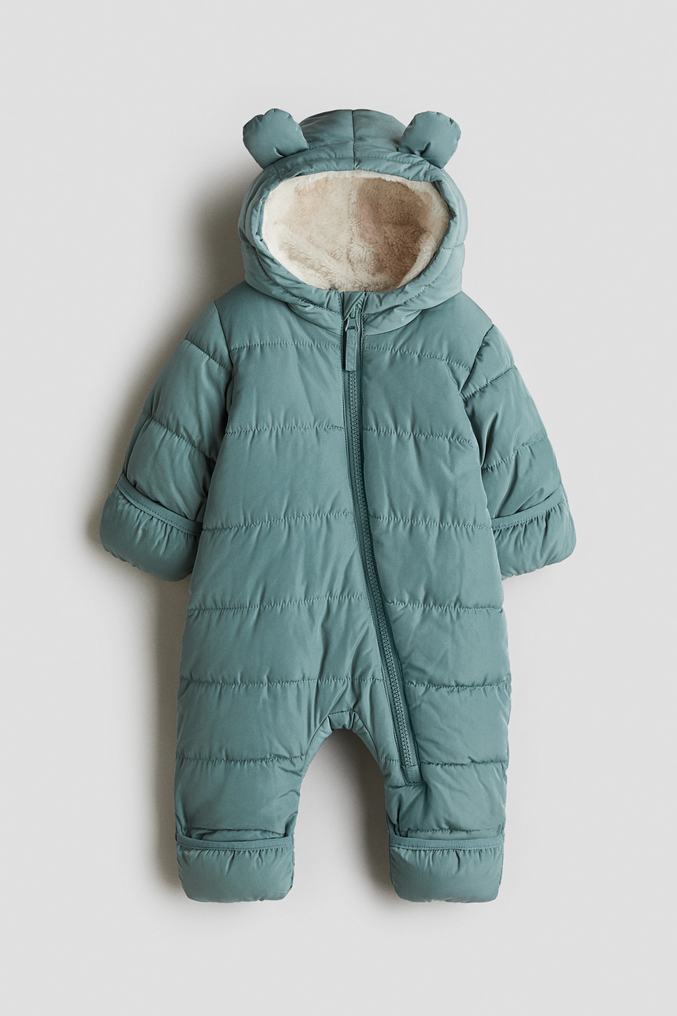 Pile-lined snowsuit — Dark turquoise