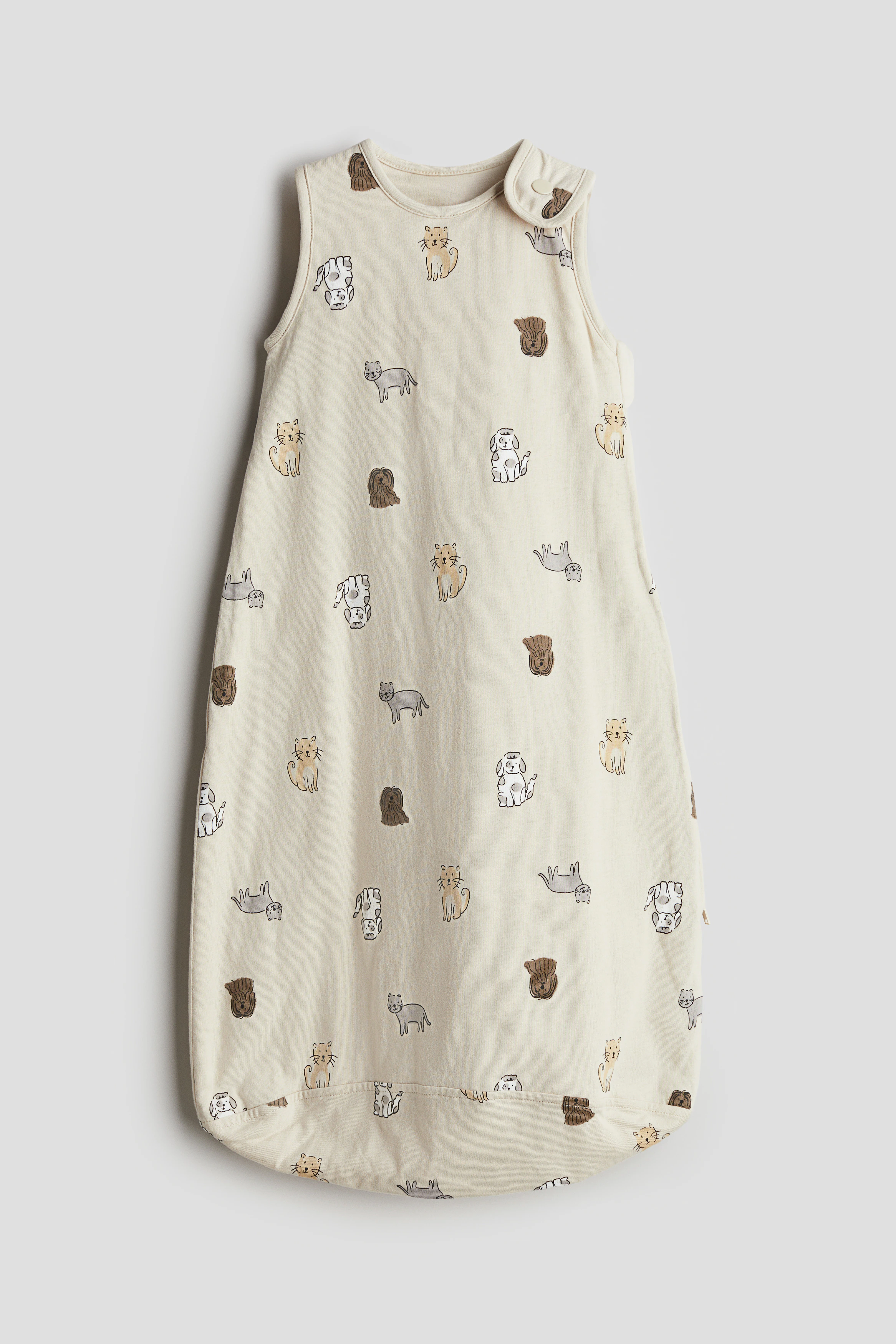Patterned sleep bag — Beige/Dogs