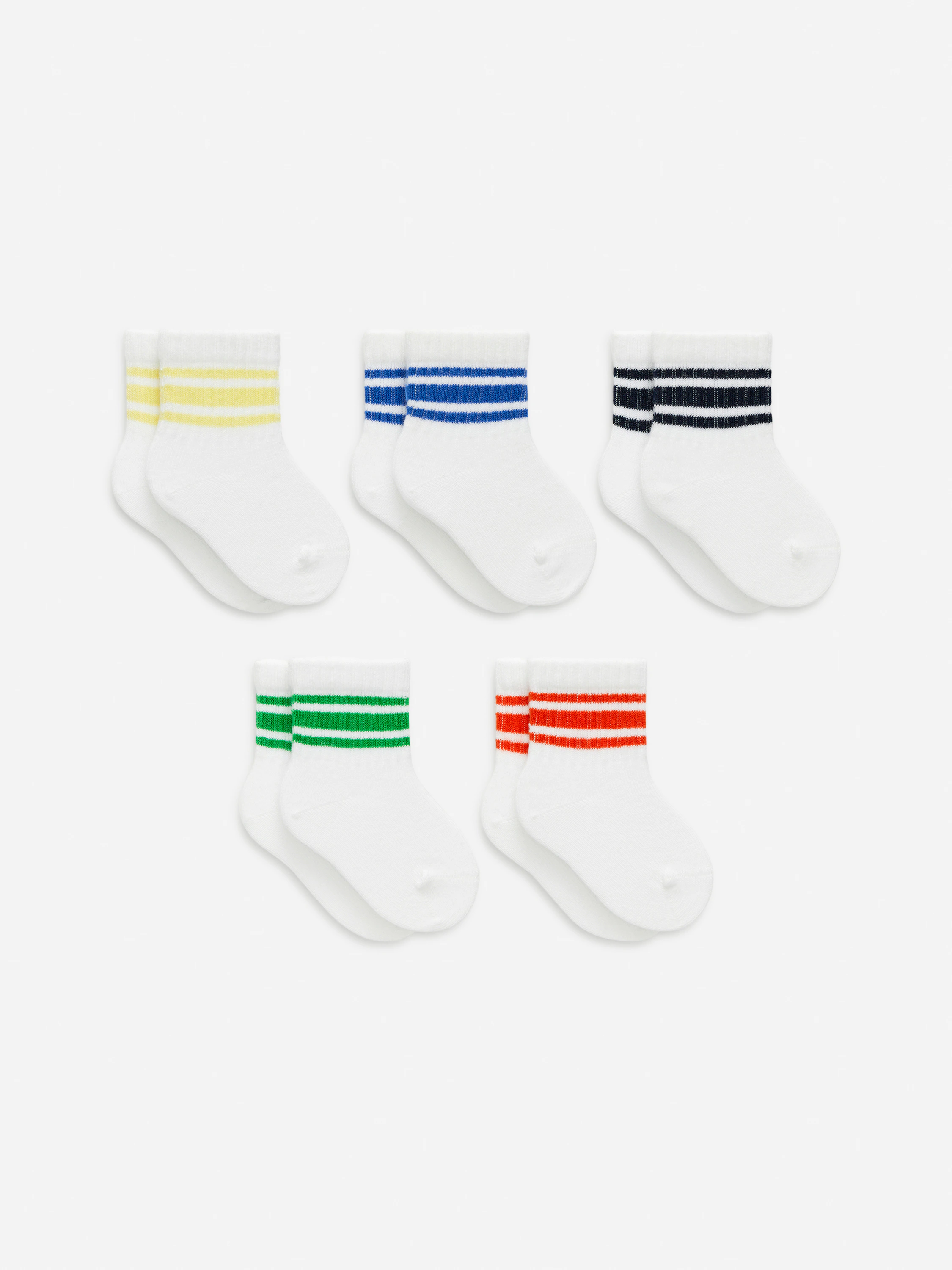 Tube Socks Set of 5 Pairs — White/Multi Colour