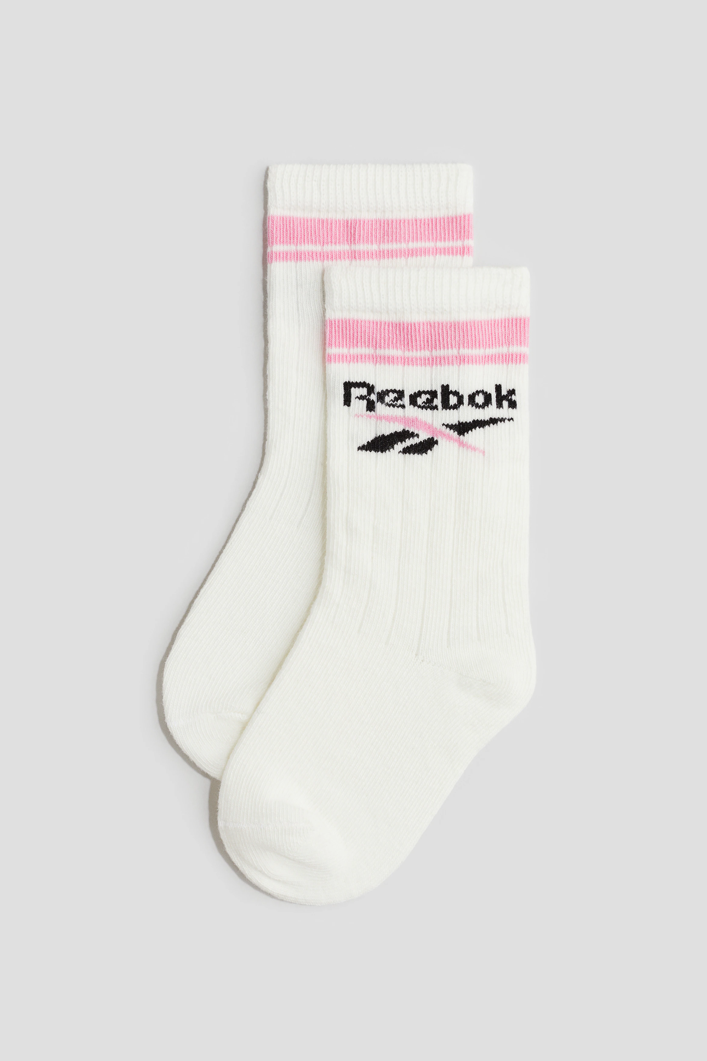 Motif-detail knee socks — White/Reebok