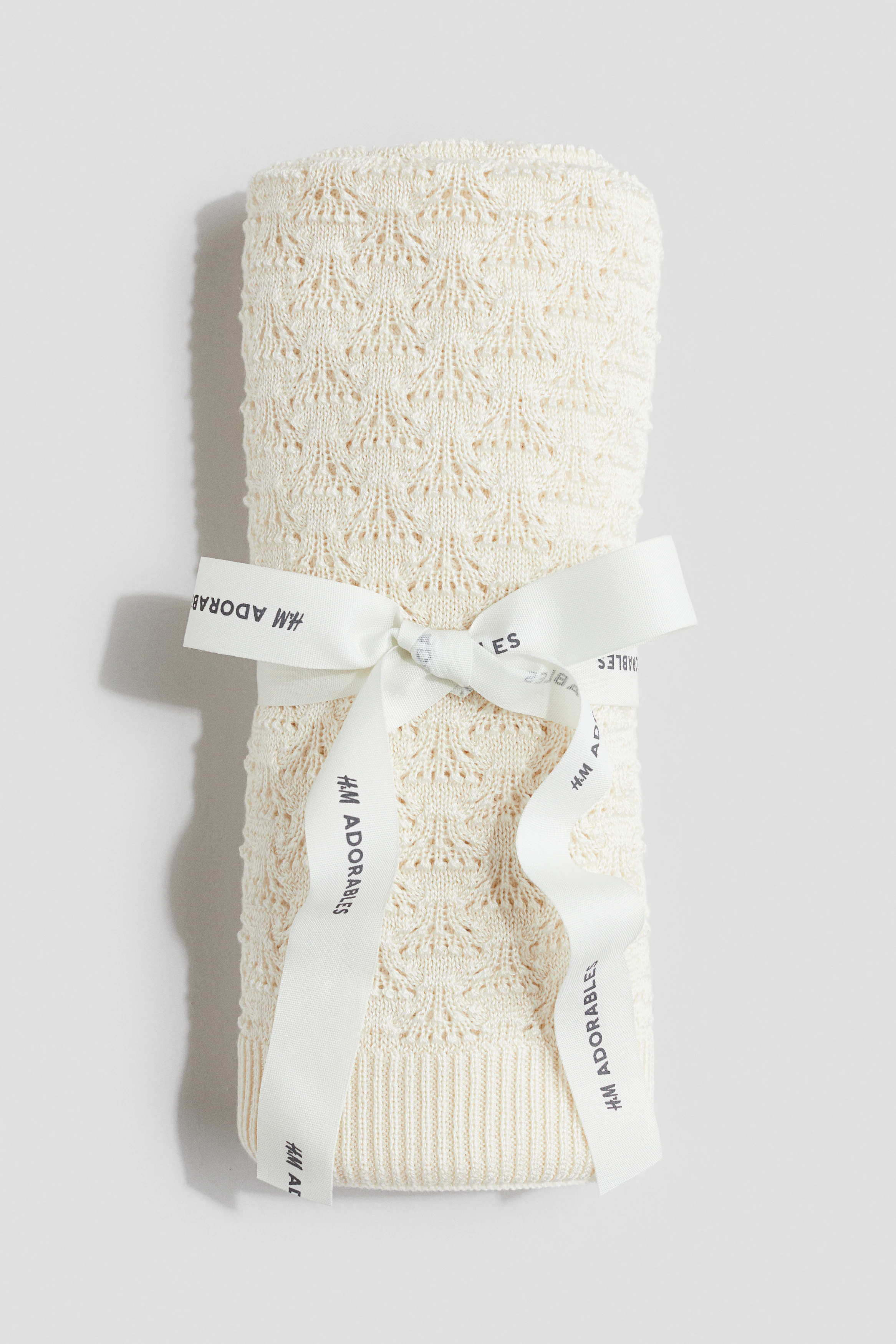 Pointelle silk-blend baby blanket — Cream