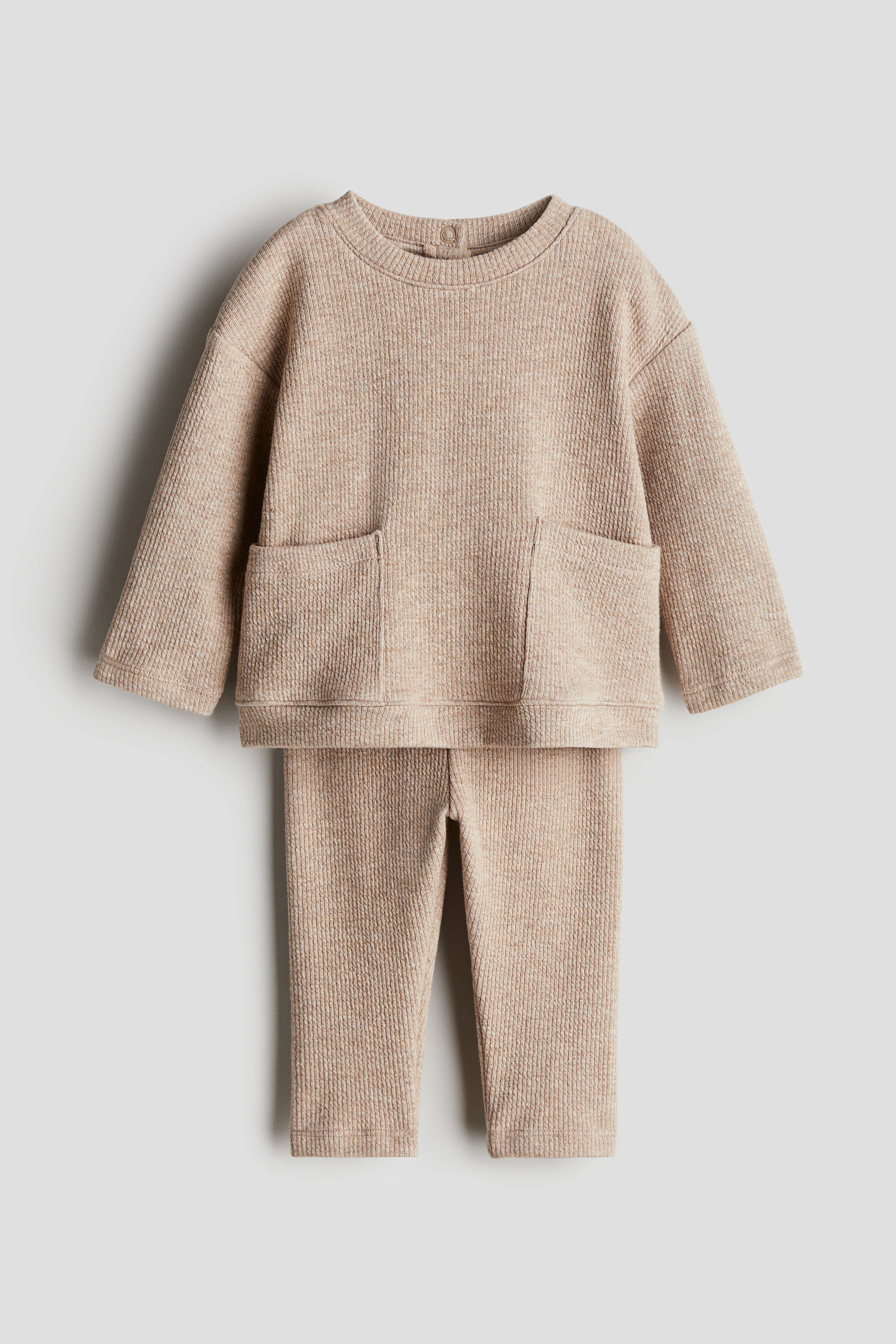 2-piece cotton jersey set — Beige