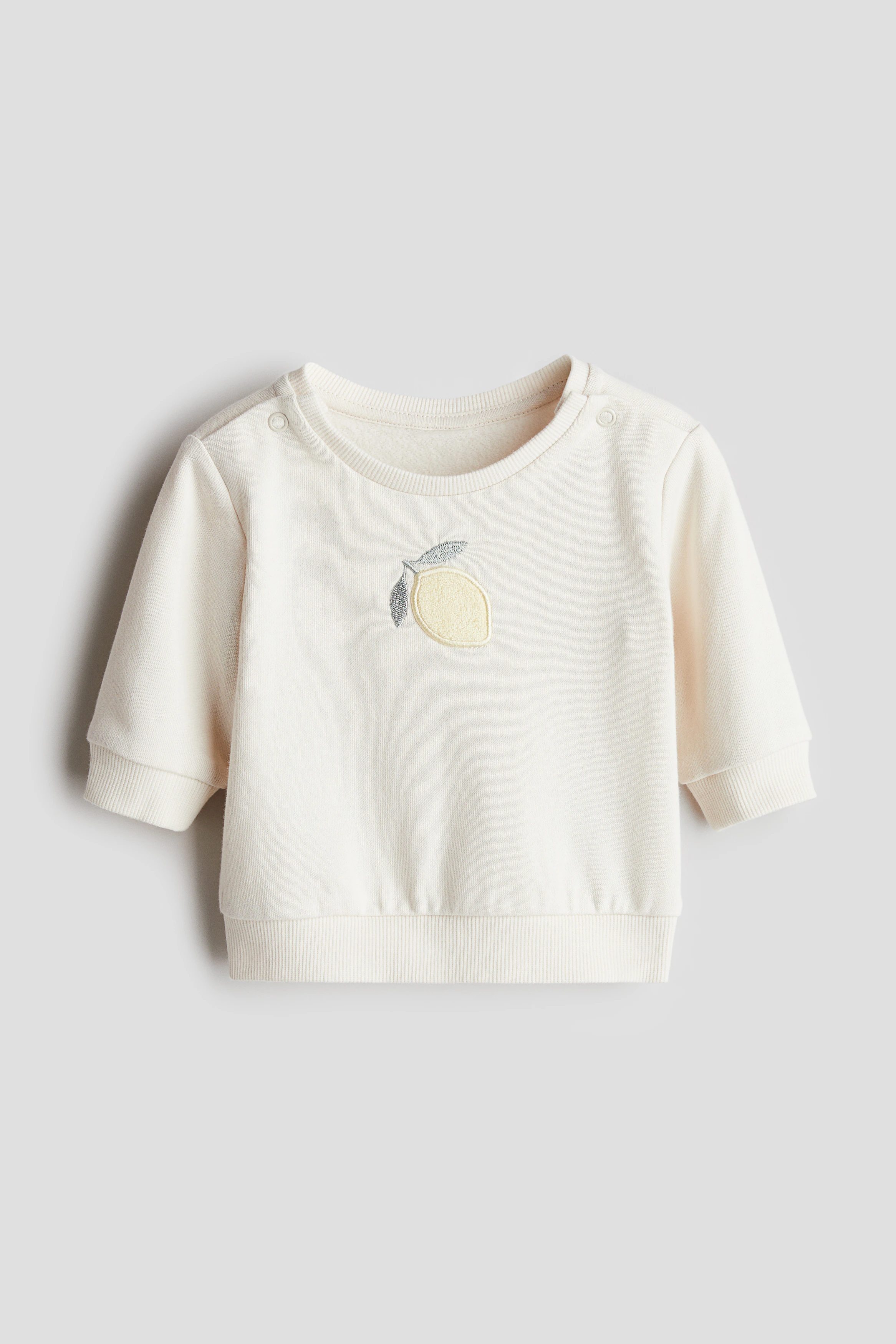 Appliquéd sweatshirt — Cream/Lemon