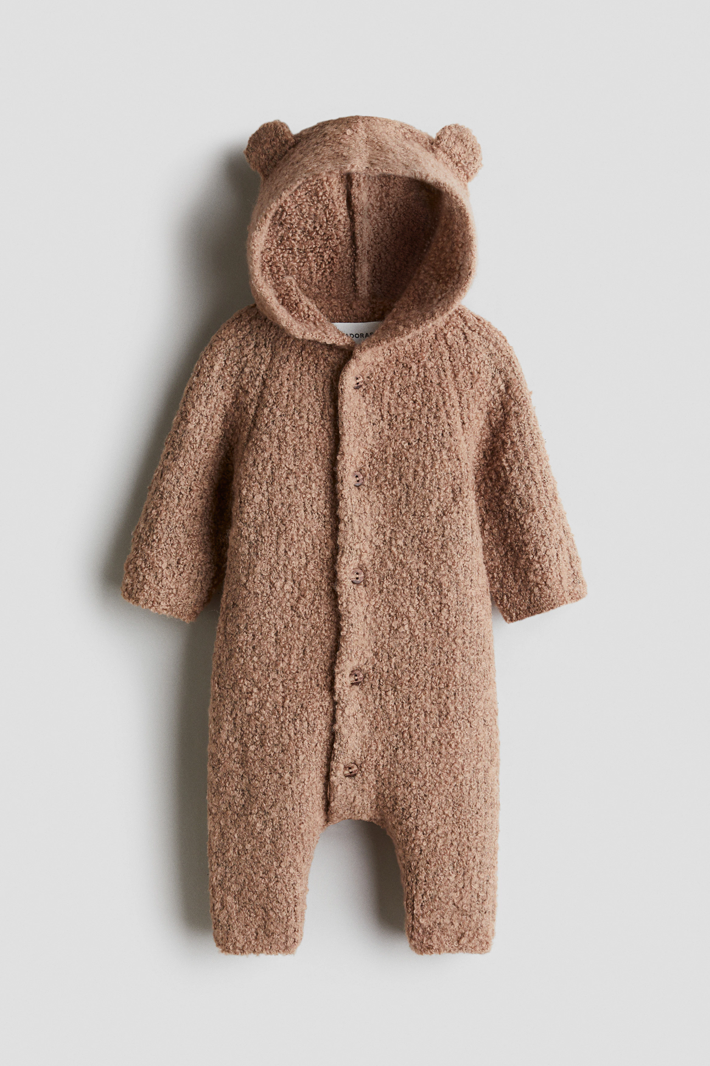 Wool-blend bouclé pramsuit — Brown