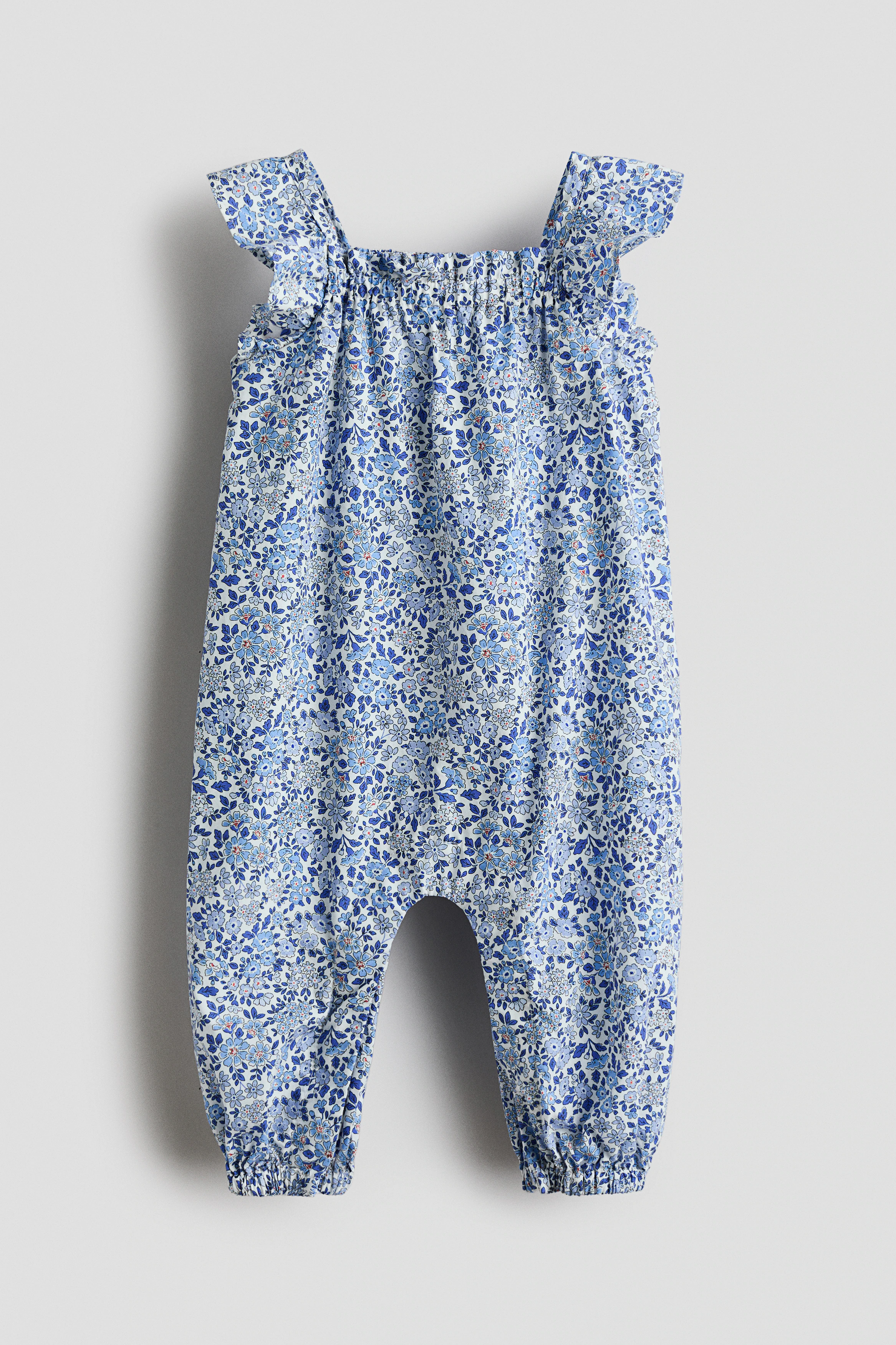 Cotton romper suit — Blue/Floral