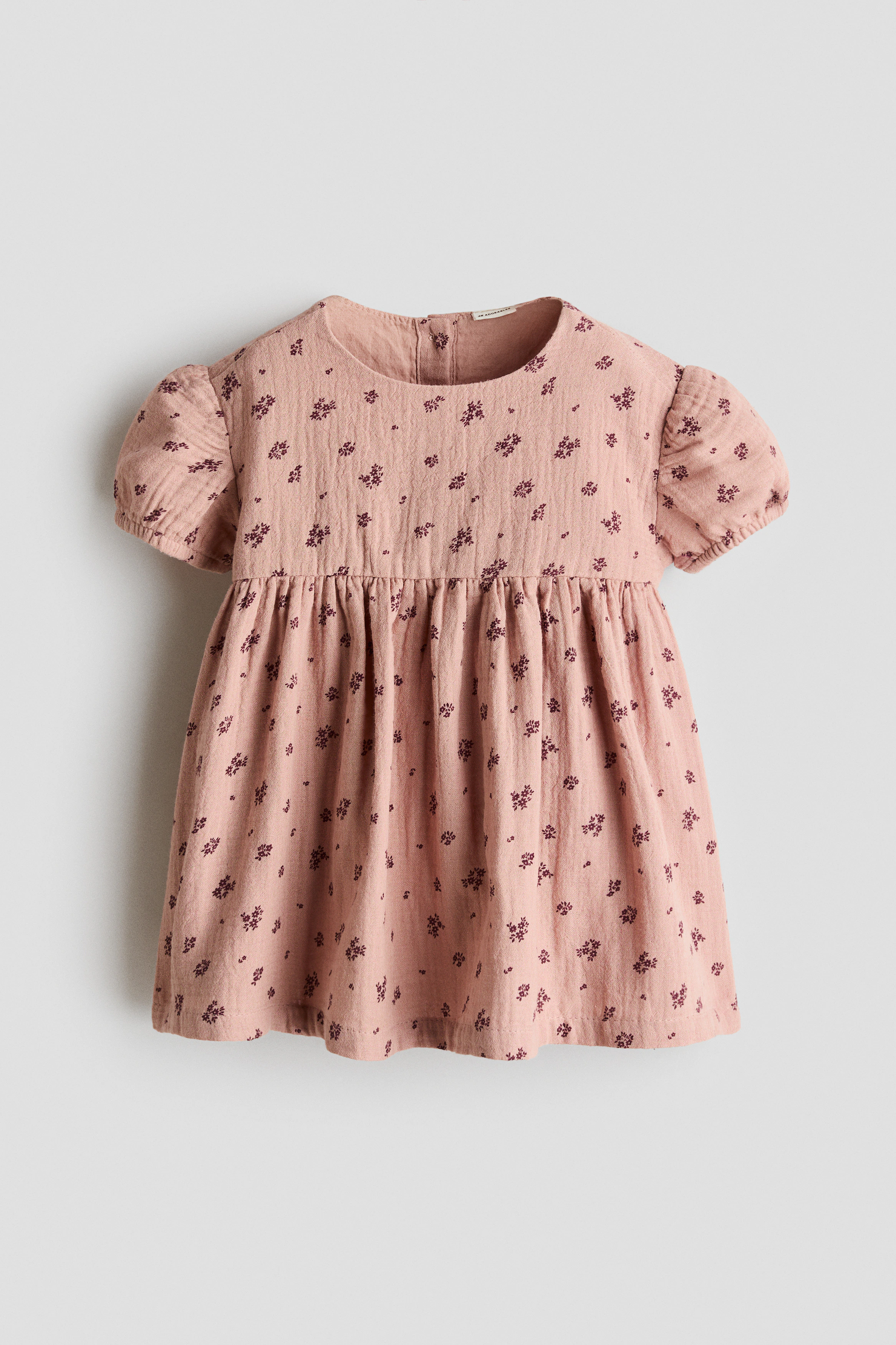 Cotton muslin dress — Dusty pink/Floral