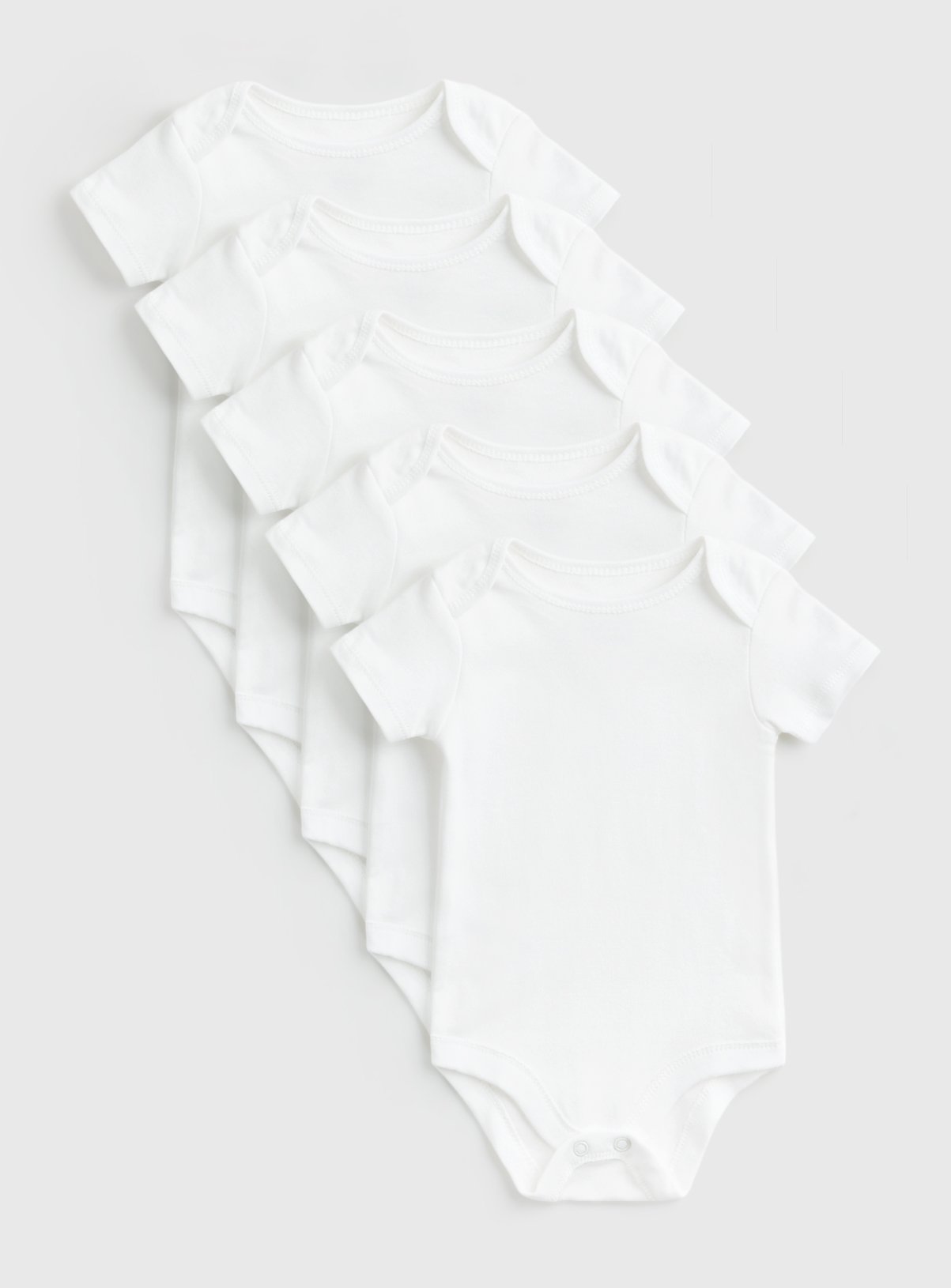 White Short Sleeve Bodysuits 5 Pack