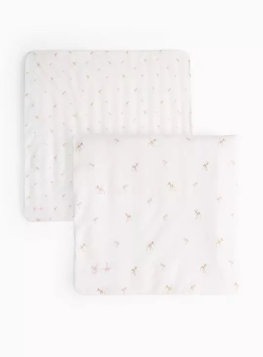 Cream Bambi Print Blanket — Multi Coloured